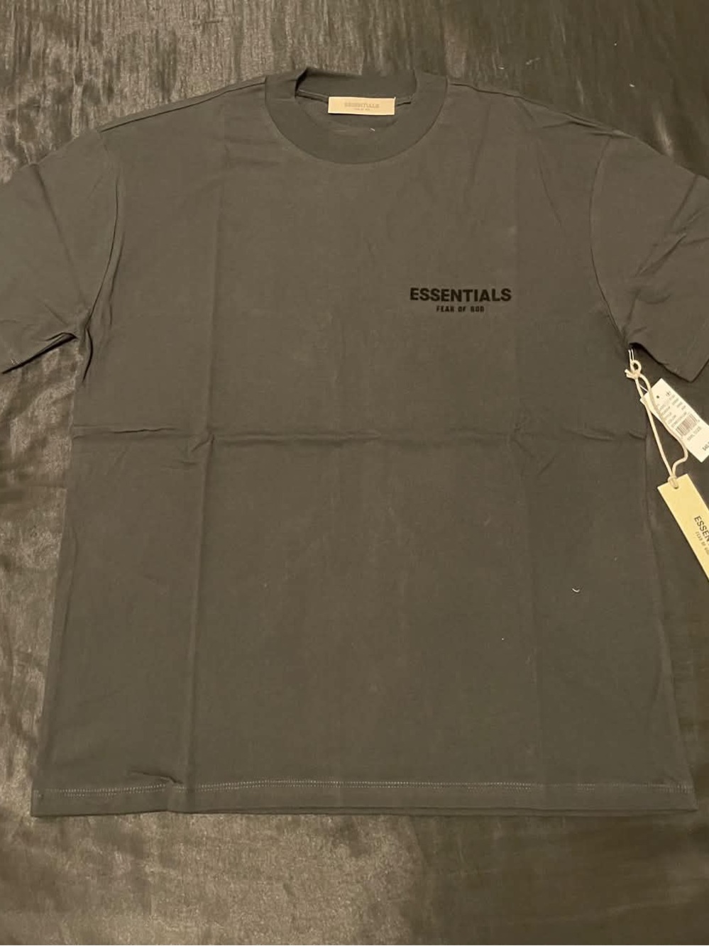 ESSENTIALS Men's Black Logo Short Sleeve Tee